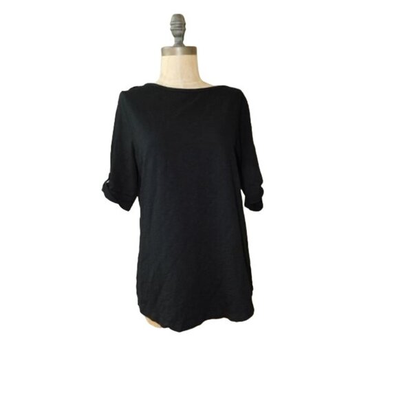 Chico's Size M Medium Black Ultimate Tee Knit Top - Picture 1 of 2